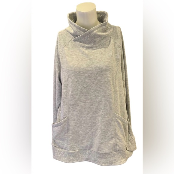 90 degree womens light grey pullover 1X - Picture 1 of 8